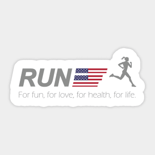 Run for life USA Sticker